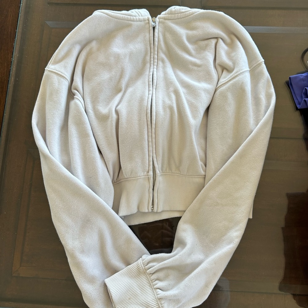 Express White Crop Hoodie